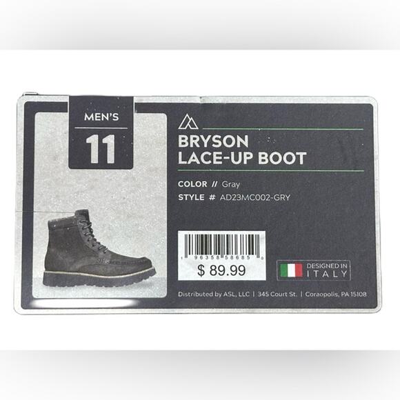 Alpine Mens Bryson Lace Up Moc Toe Style Gray Suede Leather Upper NEW - 11 - Picture 7 of 7